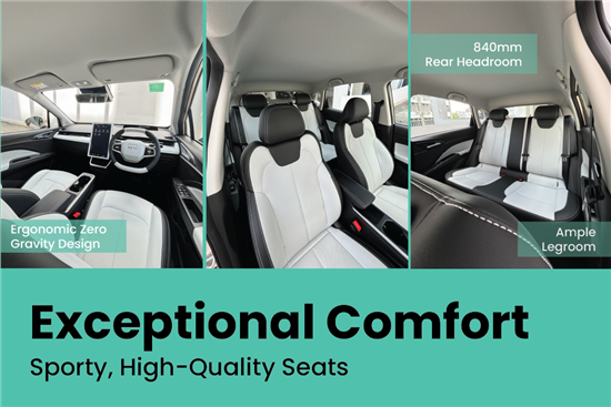 Exceptional Comfort: Sport, High-Quality Seats