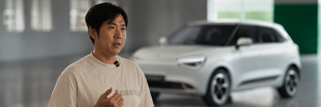 Andy, a Grab driver, with his Dongfeng Box electric vehicle rented from Velocity Leasing in Singapore